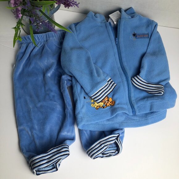 Disney Baby Other - Disney baby Winny the Pooh and Tiger hooded Blue and White sweat suit 6-9m